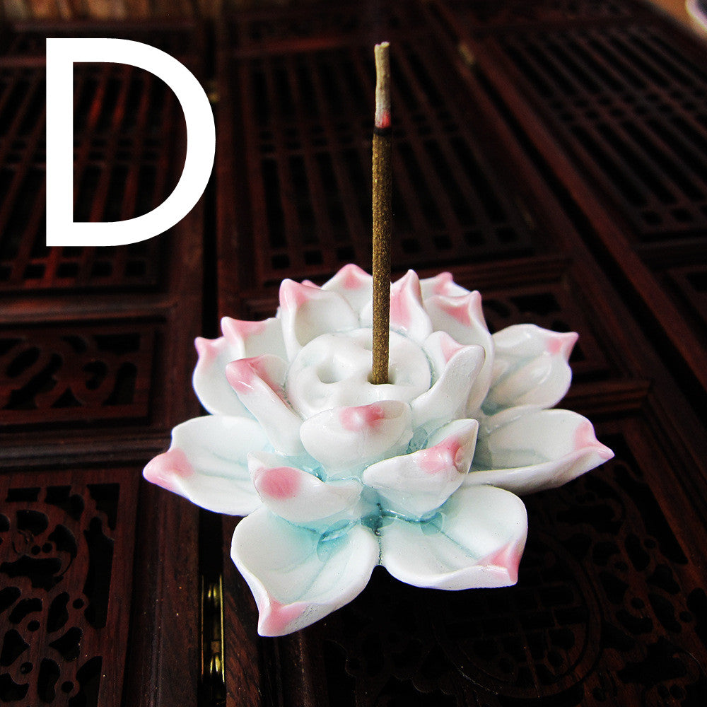 Ceramic Lotus Incense Mini Burner Hand-made