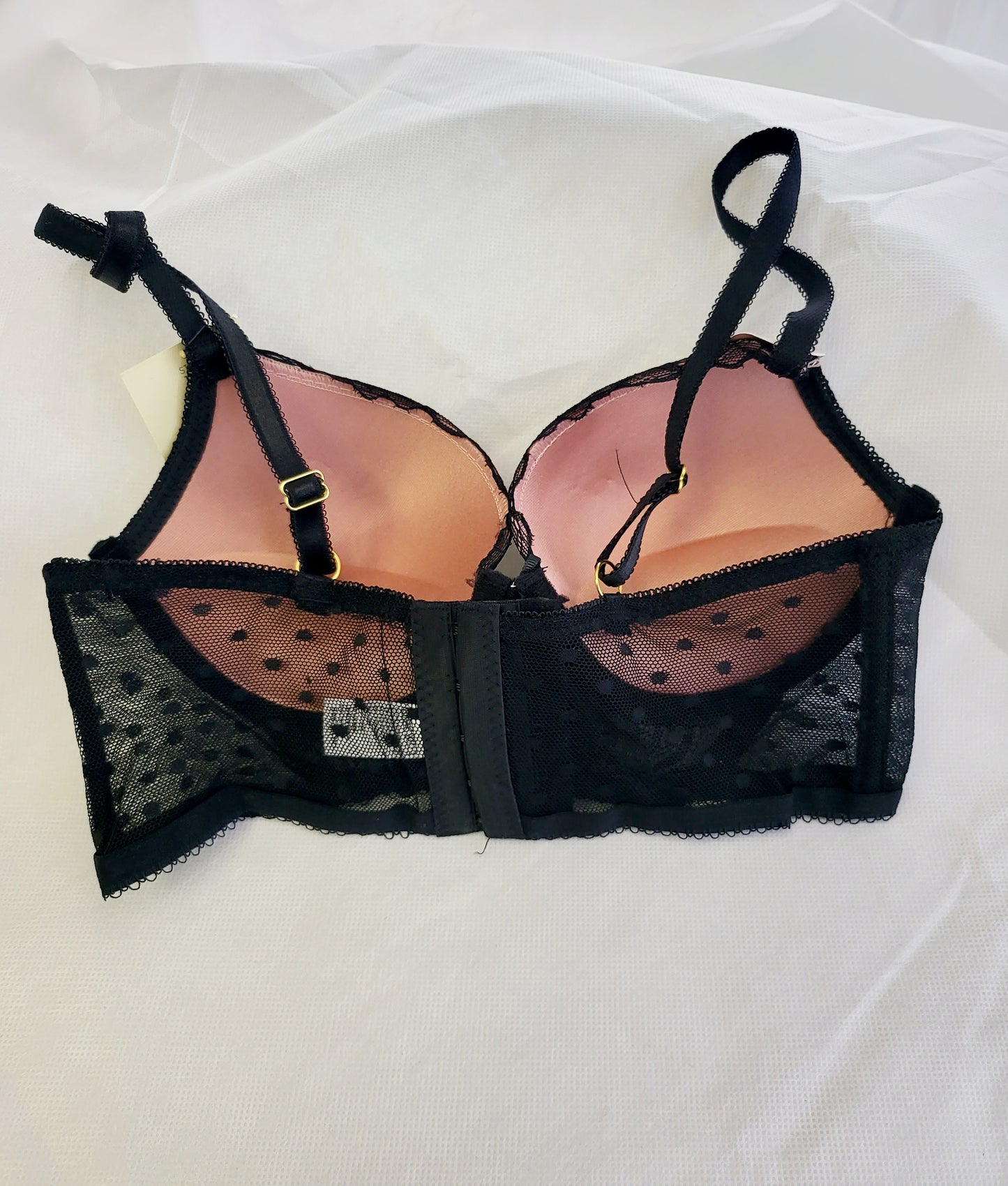 Fashion Luxe Lace Black/Nude Bra Set Matching Lace Thong