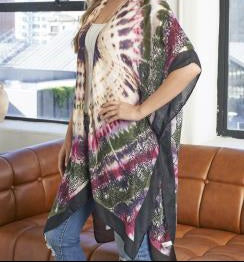 Fashion Tie Dye Print Kimono