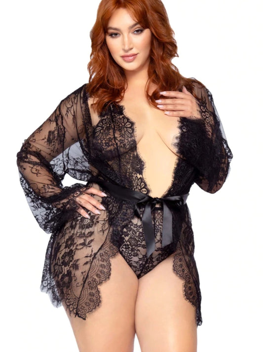 3 PC Lace Teddy Curvy Queen Size